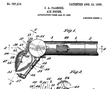 Jens Paasche's 1905 patent for what would become the Paasche AB. Note the similarities of the basic  design.