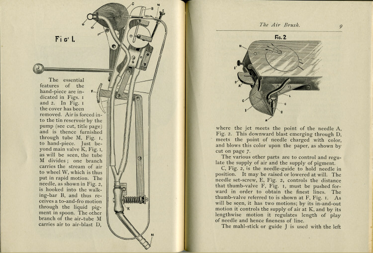 Pages 8 & 9 of the 1880's Air Brush Mfg. Co. Brochure.