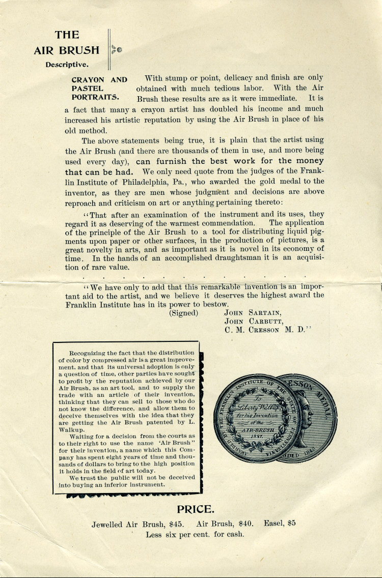 Liberty Walkup: An 1890's Air Brush Mfg. Co. Brochure