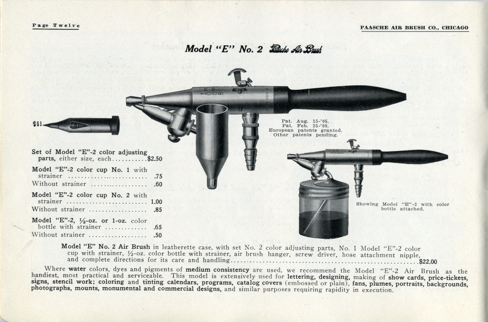 The Airbrush History 1915 Paasche Air Brush Co. Catalog