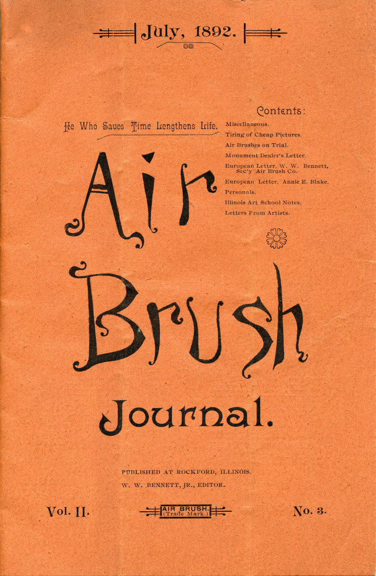 Cover of the 1892 Air Brush Digest magazine.